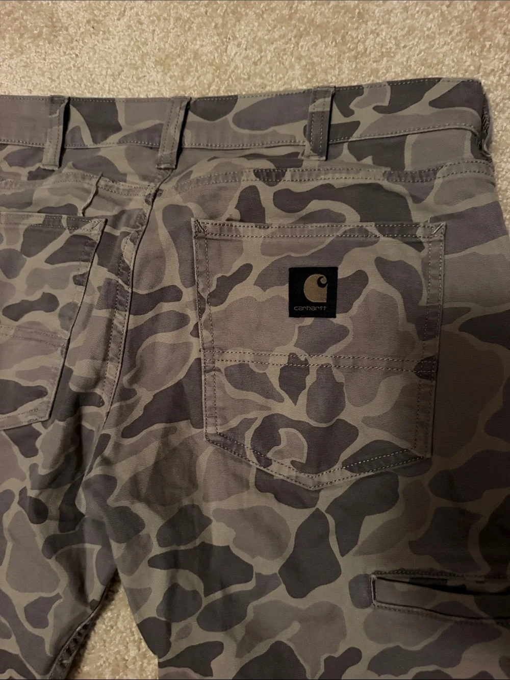 Men's Carhartt Camouflage Slim-Fit Pants - Olive Camo